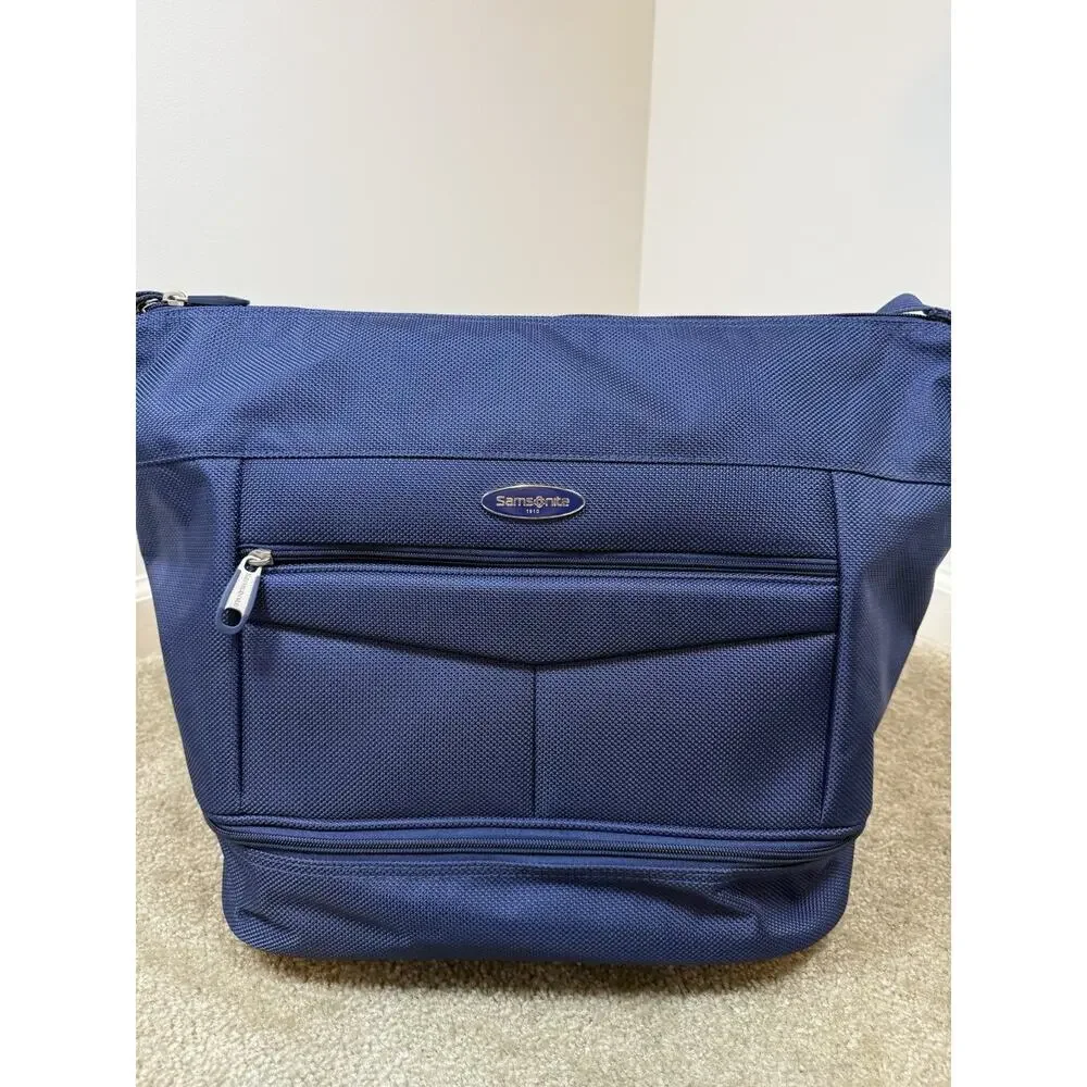 Samsonite Blue Shoulder Travel Bag Weekender Luggage Carry On Overnight Vacation